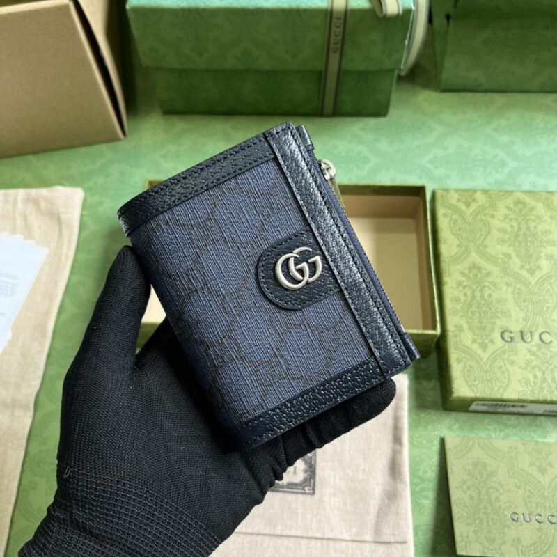 Replica Gucci  Ophidia Compact Wallet Black - Best Fake Designer Bags