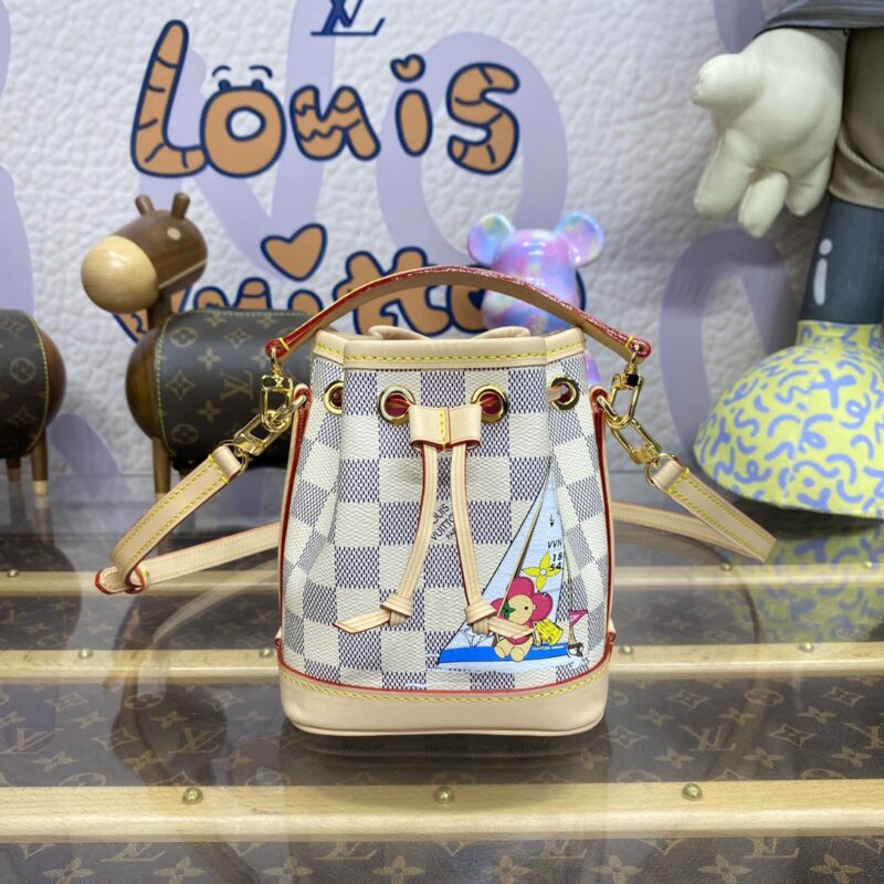 Replica Louis Vuitton Nano Noe White Grid - Best Fake Designer Bags