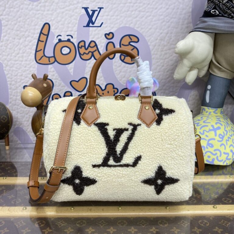 Replica Louis Vuitton Speedy Bandouliere 25 White Wool - Best Fake Designer Bags