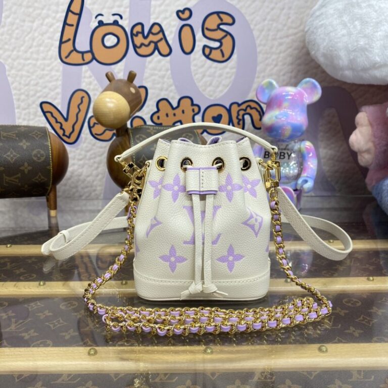 Replica Louis Vuitton Nano Noe White Purple - Best Fake Designer Bags
