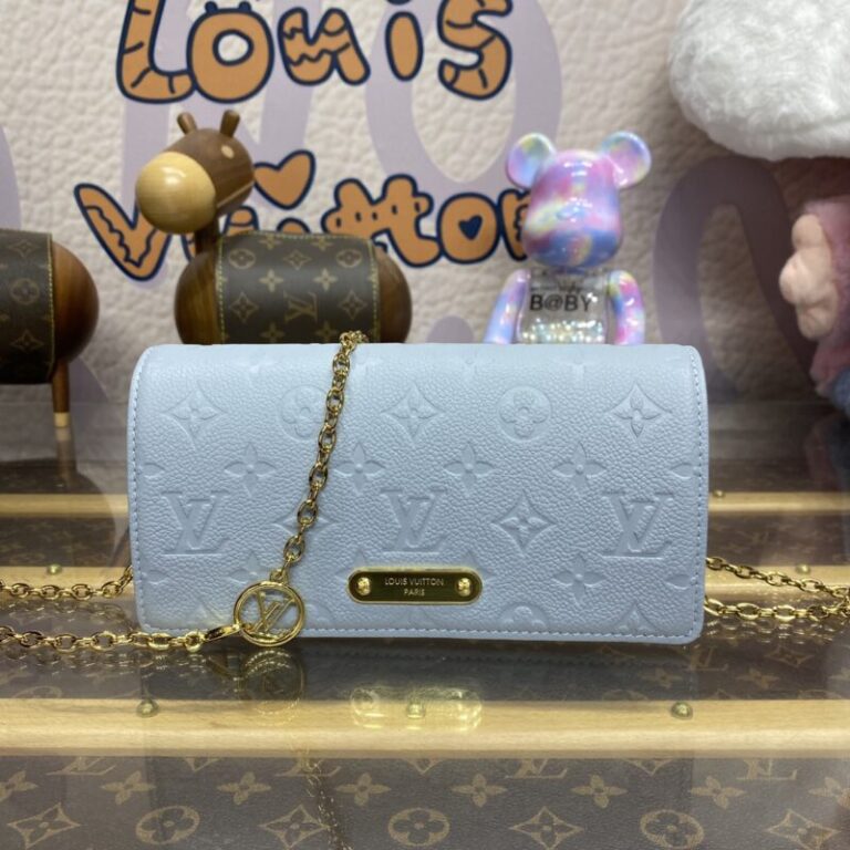 Replica Louis Vuitton Wallet On Chain Lily Sky Blue - Best Fake Designer Bags