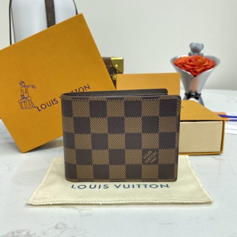 Replica Louis Vuitton Multiple Wallet Brown Grid - Best Fake Designer Bags
