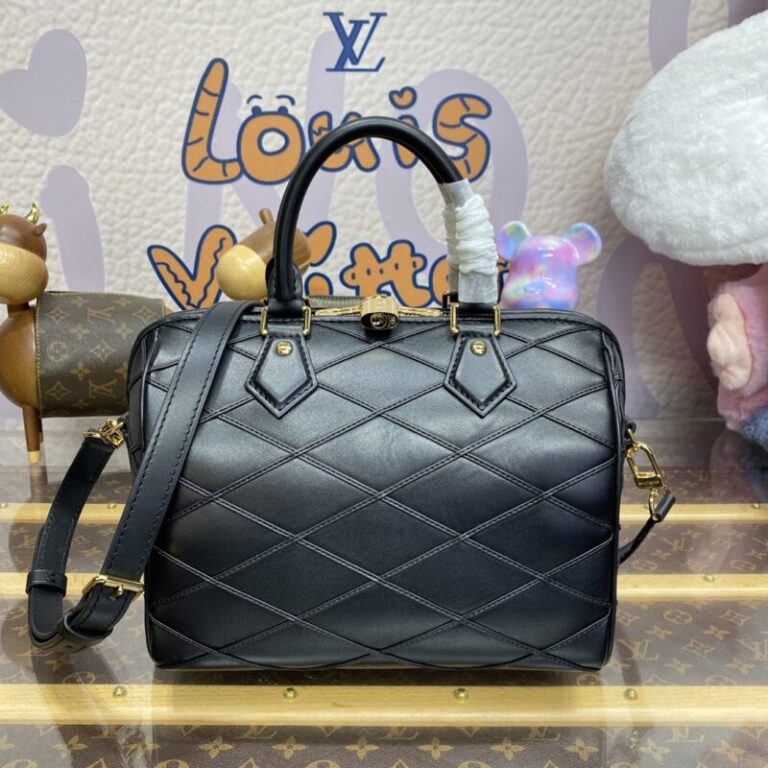 Replica Louis Vuitton Speedy Bandouliere 25 Full Black - Best Fake Designer Bags