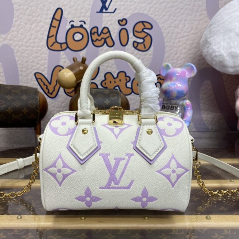 Replica Louis Vuitton Speedy Bandouliere 20 White Purple - Best Fake Designer Bags