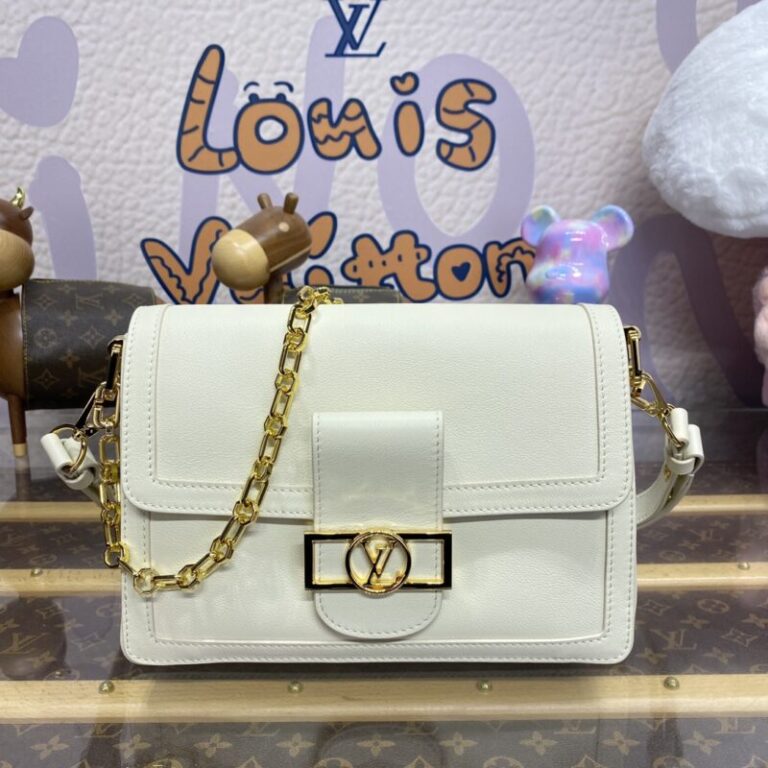 Replica Louis Vuitton Dauphine MM White - Best Fake Designer Bags