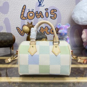 Replica Louis Vuitton Speedy Bandouliere 20 Green Grid - Best Fake Designer Bags