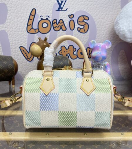 Replica Louis Vuitton Speedy Bandouliere 20 Green Grid - Best Fake Designer Bags