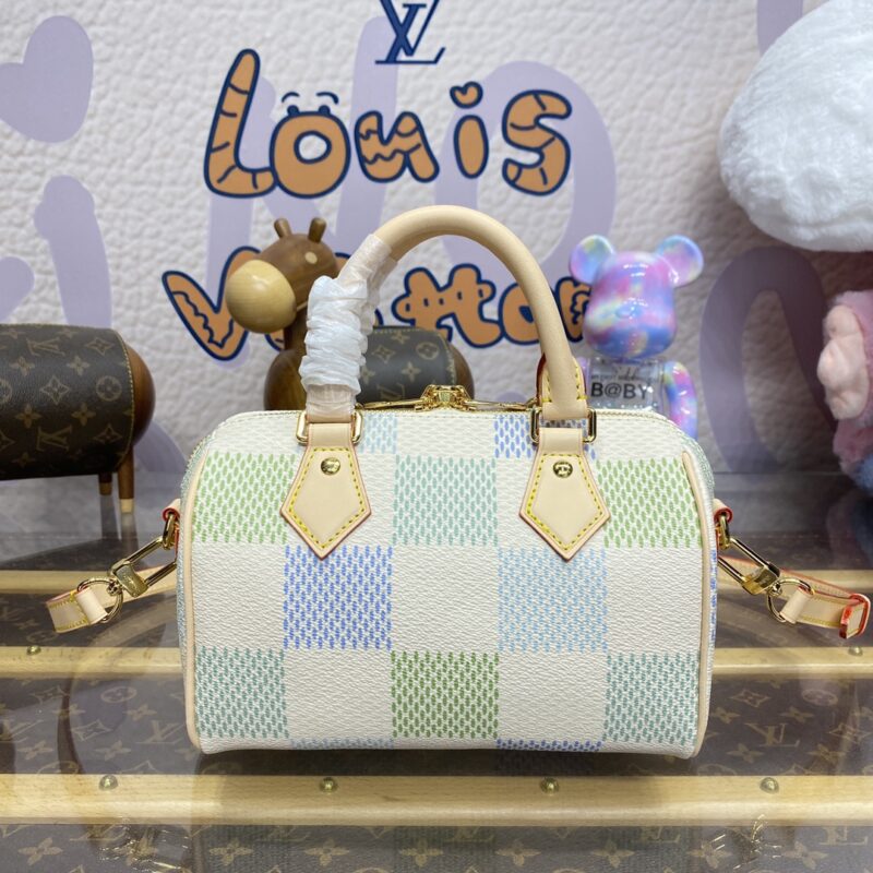 Replica Louis Vuitton Speedy Bandouliere 20 Green Grid - Best Fake Designer Bags
