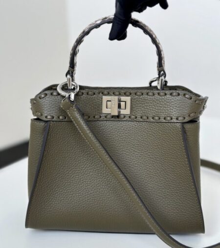 Replica Fendi Peekaboo Small  Dark Grey - Best Fake Designer Bags