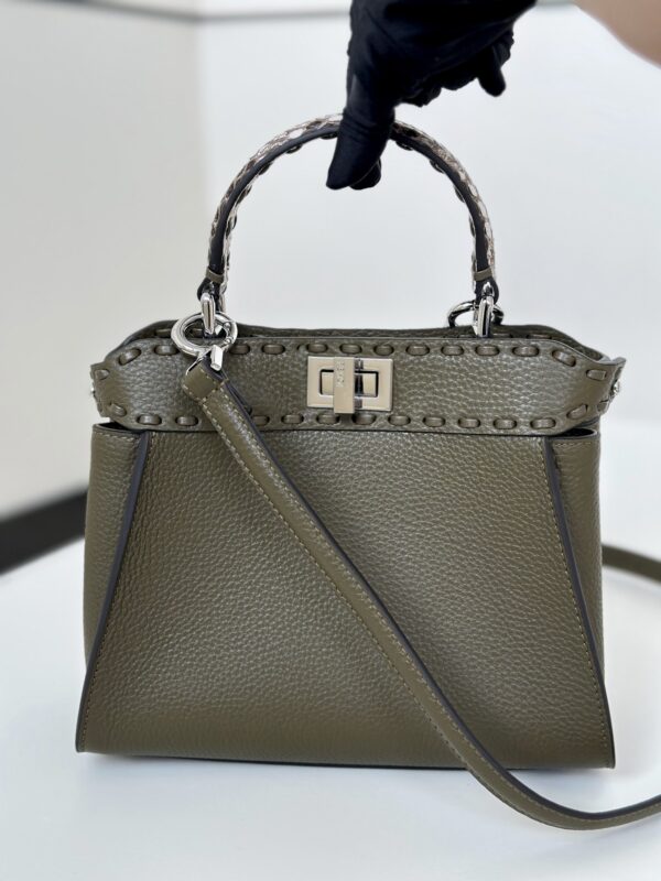 Replica Fendi Peekaboo Small  Dark Grey - Best Fake Designer Bags