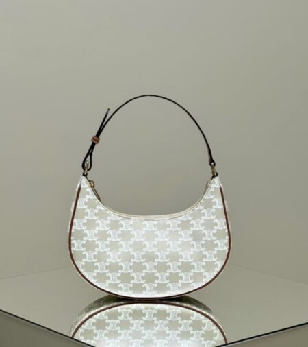 Replica Celine Triomphe Moon Bag White - Best Fake Designer Bags