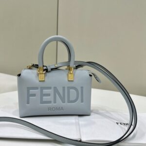 Replica Fendi By The Way Boston  Sky Blue - Best Fake Designer Bags