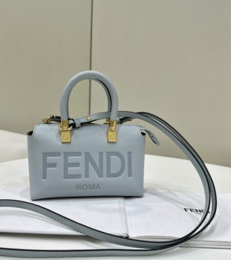 Replica Fendi By The Way Boston  Sky Blue - Best Fake Designer Bags