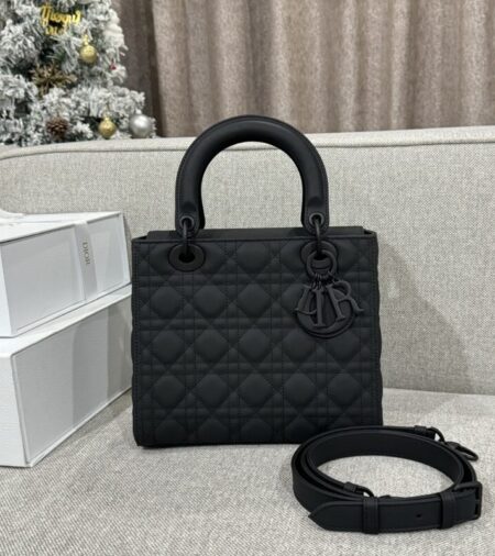 Replica Lady Dior Medium Ultramatte Black - Best Fake Designer Bags