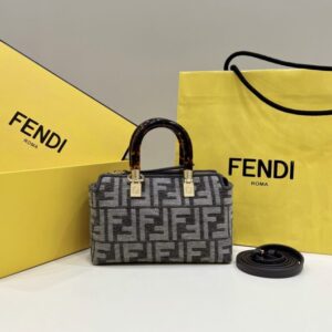 Replica Fendi By The Way Boston   Brown Cotton - Best Fake Designer Bags