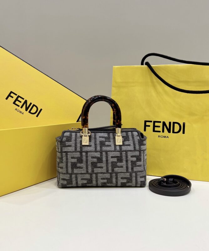 Replica Fendi By The Way Boston   Brown Cotton - Best Fake Designer Bags