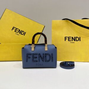 Replica Fendi By The Way Boston  Blue - Best Fake Designer Bags