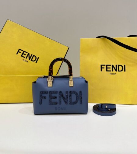 Replica Fendi By The Way Boston  Blue - Best Fake Designer Bags