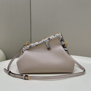 Replica Fendi  First Beige Python - Best Fake Designer Bags
