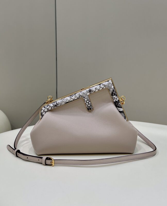 Replica Fendi  First Beige Python - Best Fake Designer Bags