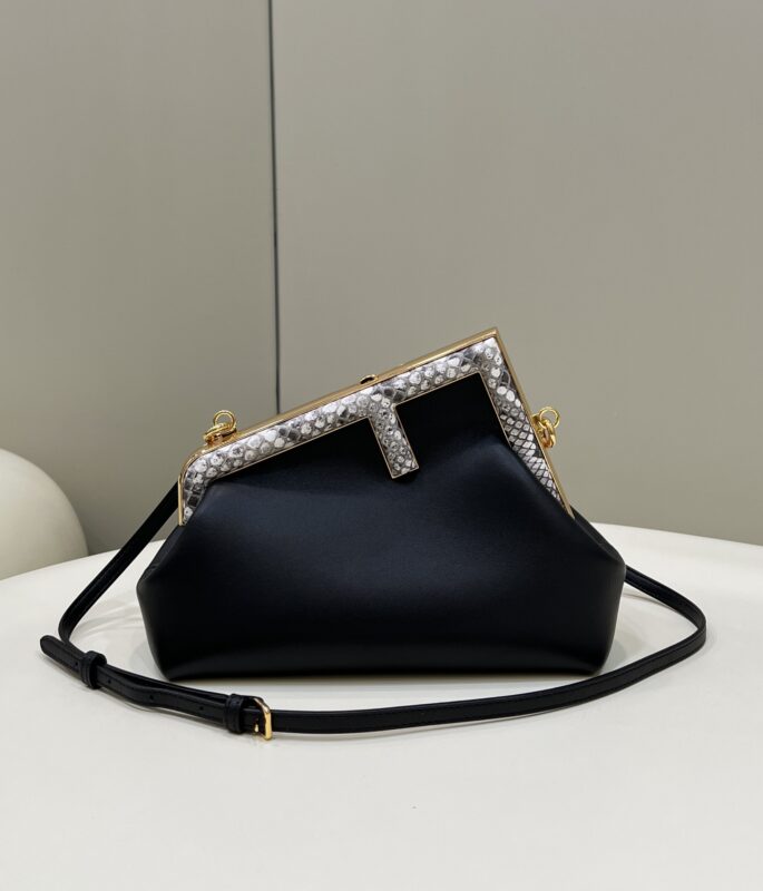 Replica Fendi  First Black Python - Best Fake Designer Bags