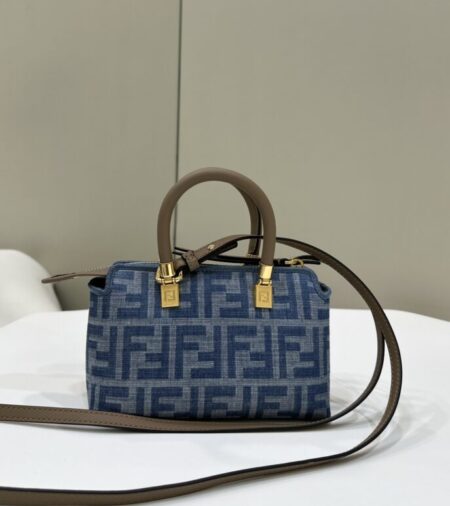 Replica Fendi By The Way Boston   Blue Denim - Best Fake Designer Bags