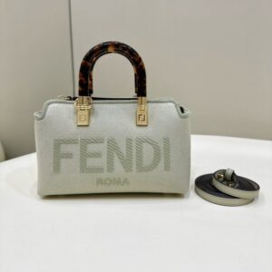 Replica Fendi By The Way Boston   Beige Cotton - Best Fake Designer Bags