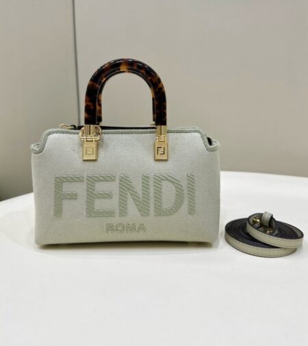 Replica Fendi By The Way Boston   Beige Cotton - Best Fake Designer Bags
