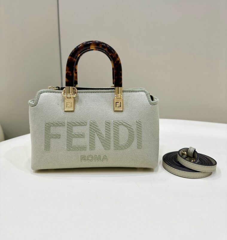 Replica Fendi By The Way Boston   Beige Cotton - Best Fake Designer Bags