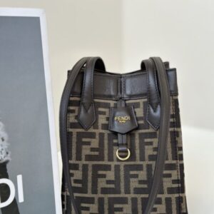 Replica Fendi  Origami Small Brown Cotton - Best Fake Designer Bags