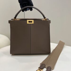 Replica Fendi Peekaboo  X Lite Brown - Best Fake Designer Bags