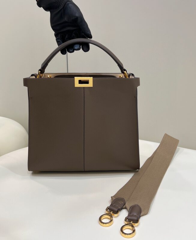 Replica Fendi Peekaboo  X Lite Brown - Best Fake Designer Bags