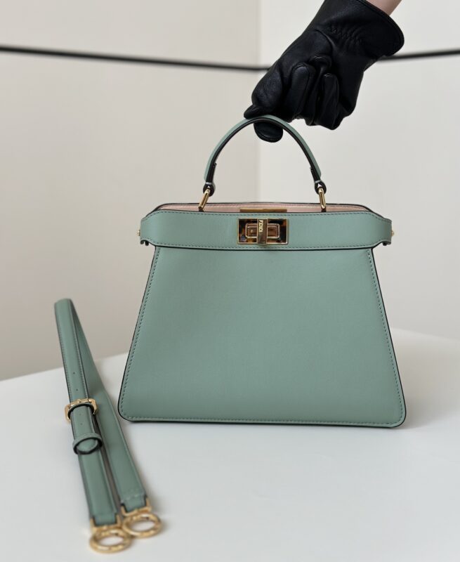 Replica Fendi Peekaboo Medium Light Green - Best Fake Designer Bags