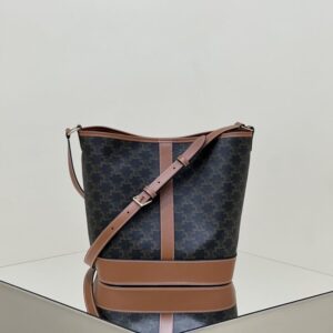 Replica Celine Triomphe Bucket Brown - Best Fake Designer Bags