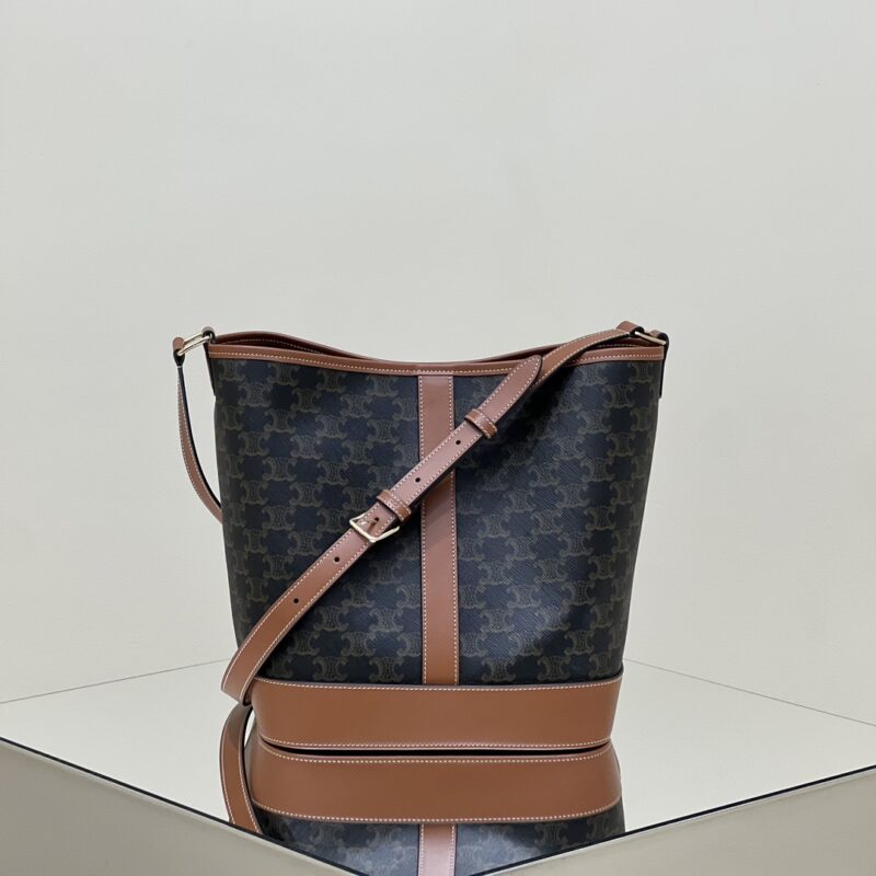 Replica Celine Triomphe Bucket Brown - Best Fake Designer Bags