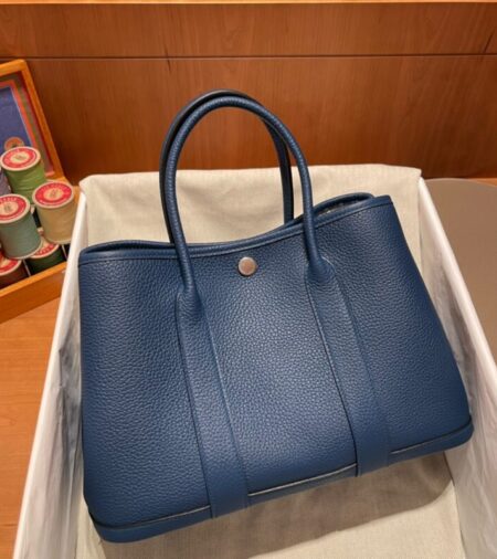 Replica Hermes Garden Party 30cm  Ocean Blue - Best Fake Designer Bags