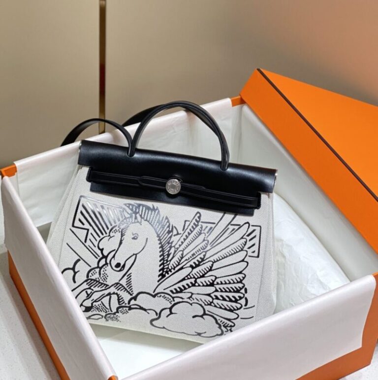 Replica Hermes Herbag 31cm Black Horse - Best Fake Designer Bags
