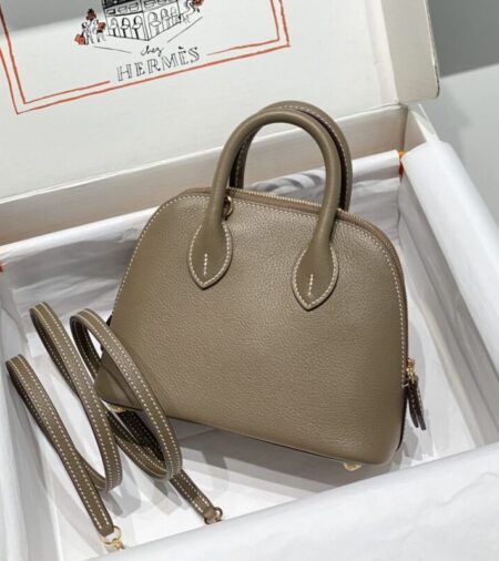 Replica Hermes Mini Bolide - Elephant Gray - Best Fake Designer Bags