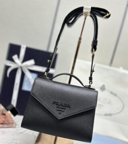Replica Prada  Saffiano Black Envelope - Best Fake Designer Bags