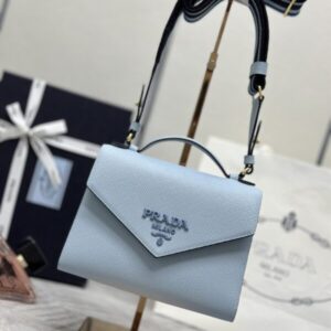Replica Prada  Saffiano Blue Envelope - Best Fake Designer Bags
