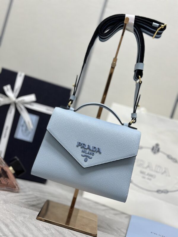 Replica Prada  Saffiano Blue Envelope - Best Fake Designer Bags