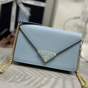 Replica Prada  Saffiano Blue Small Envelope - Best Fake Designer Bags