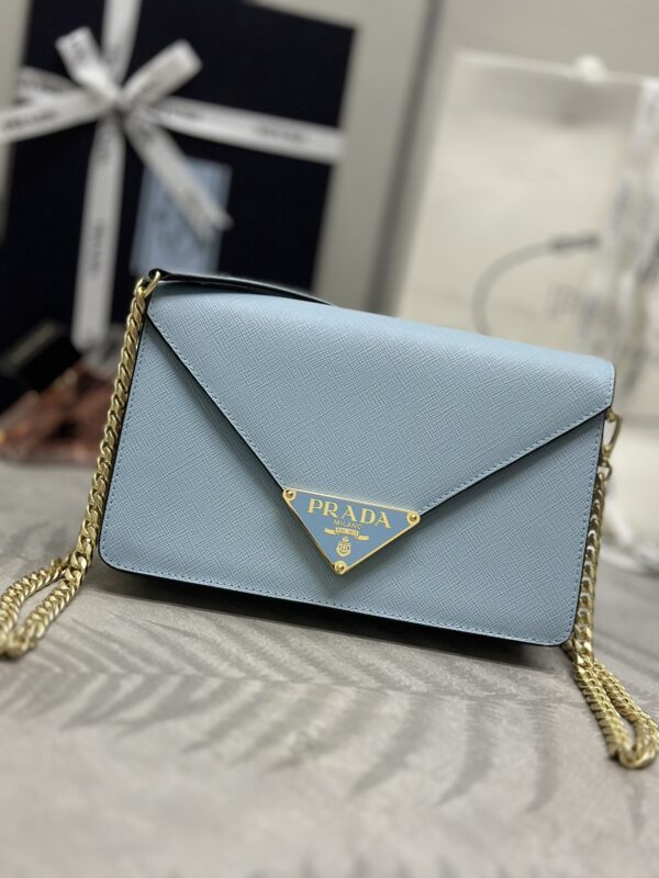 Replica Prada  Saffiano Blue Small Envelope - Best Fake Designer Bags