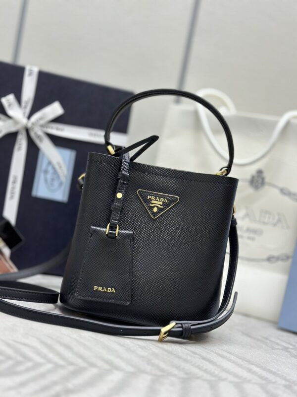 Replica Prada   Saffiano Black Bucket Black - Best Fake Designer Bags