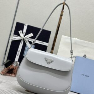 Replica Prada  Cleo Small Grey Flap - Best Fake Designer Bags
