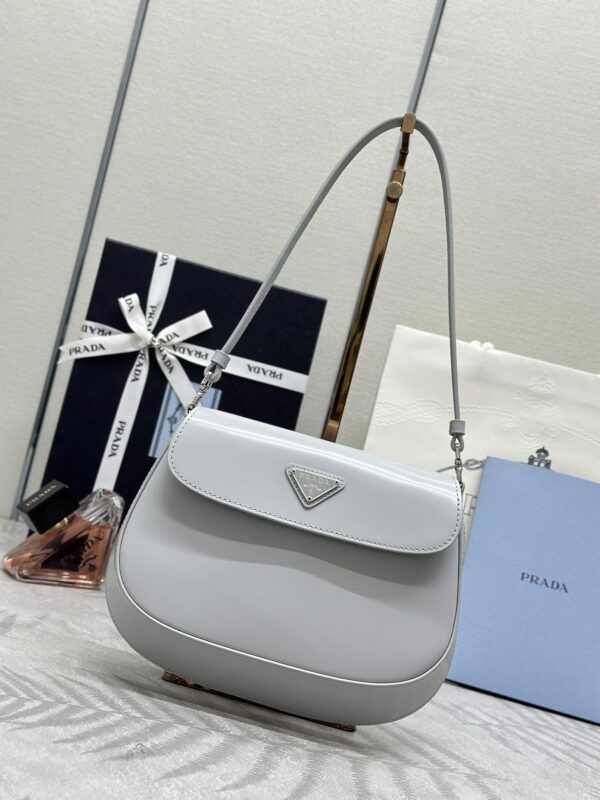 Replica Prada  Cleo Small Grey Flap - Best Fake Designer Bags