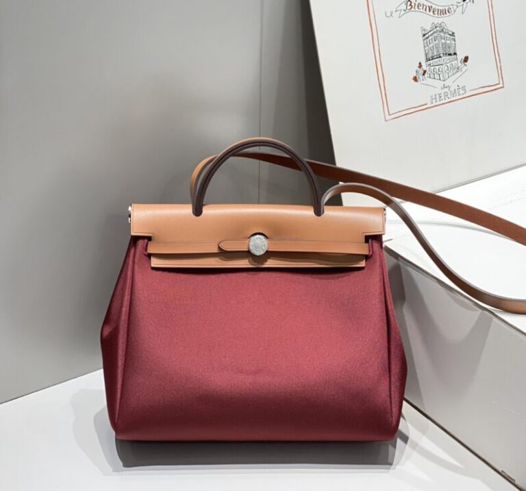 Replica Hermes Herbag 31cm Bordeaux Red - Best Fake Designer Bags