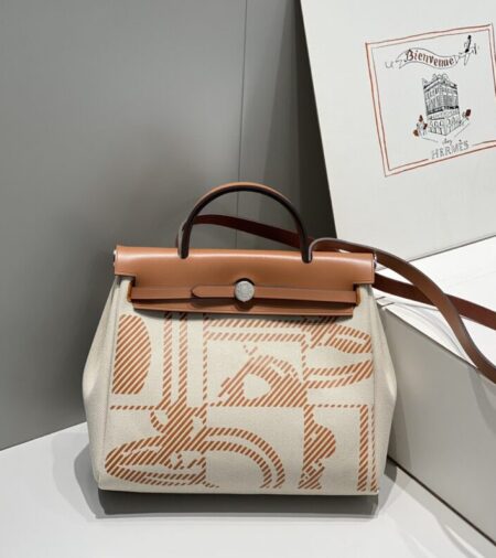 Replica Hermes Herbag 31cm Manic Bride Brown - Best Fake Designer Bags