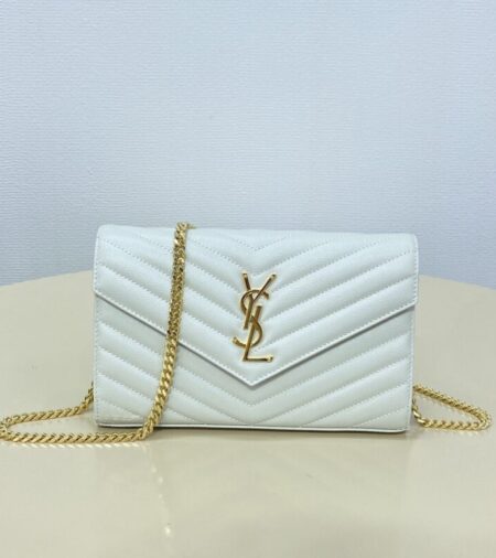 Replica YSL Envelope Clutch White - Best Fake Designer Bags