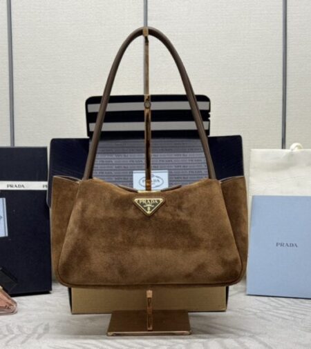 Replica Prada  Medium Suede Shoulder Bag - Best Fake Designer Bags